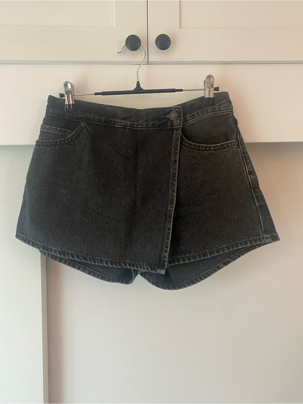 Black Denim Levi’s Wrap Shorts